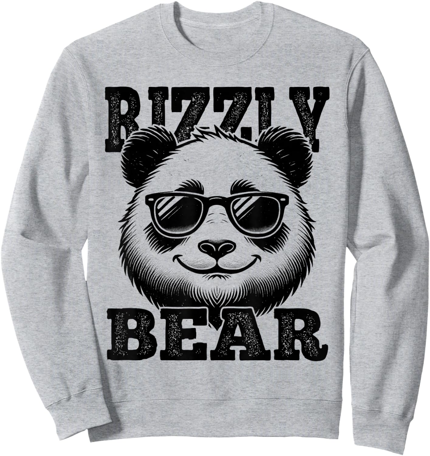 Rizzly Bear Panda Bear W Rizzler Funny Rizz Sweatshirt - Sweatshirt | Ash