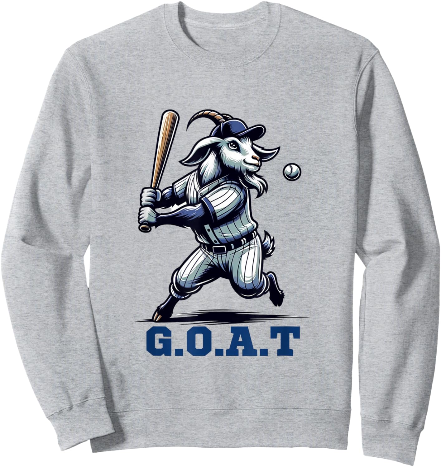 G.O.A.T. Goat Greatest Baseball Player Funny Sweatshirt - Sweatshirt | Ash