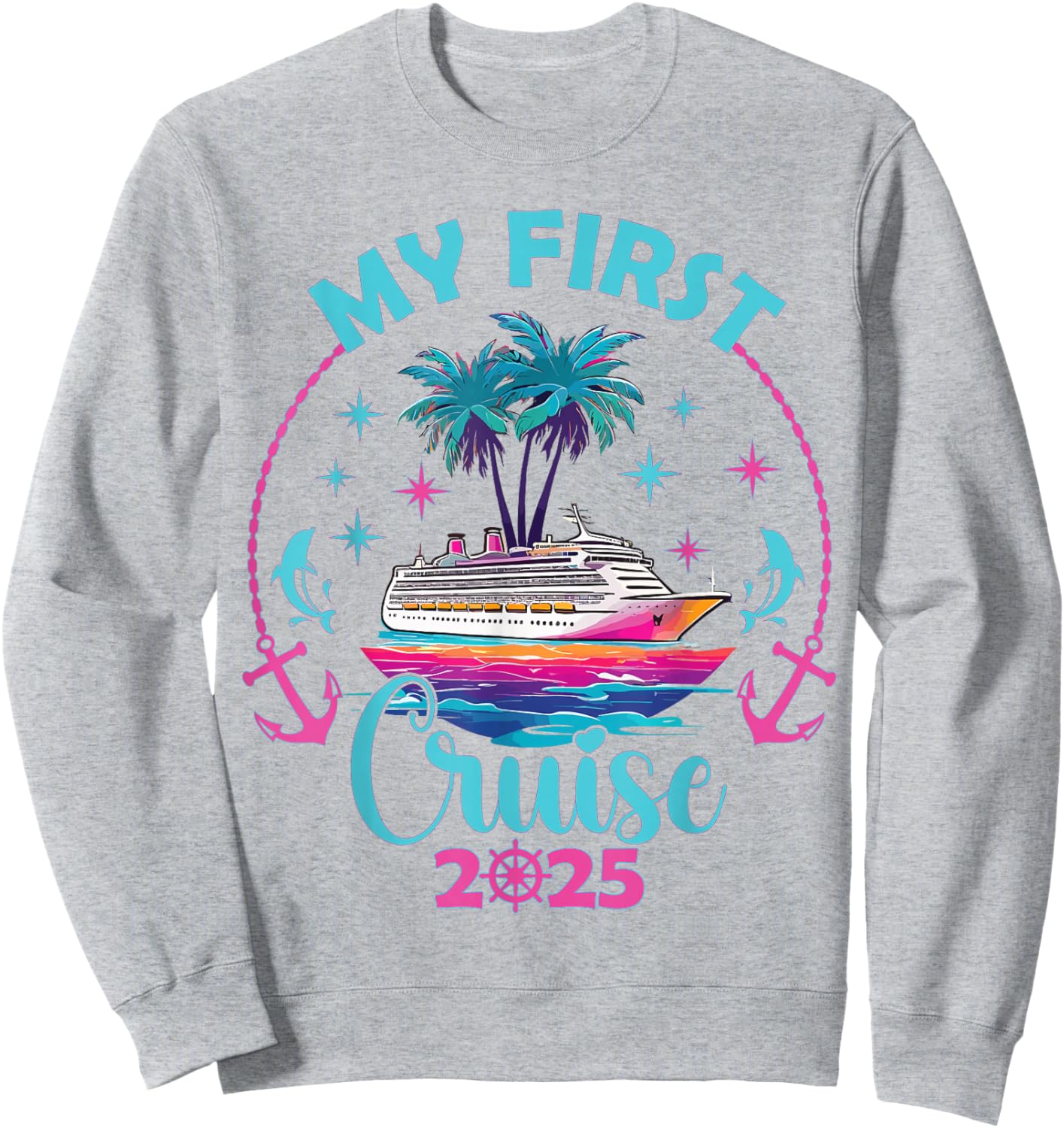 My First Cruise 2025 Vacation Matching Family Cruise Ship Sweatshirt - Sweatshirt | Ash
