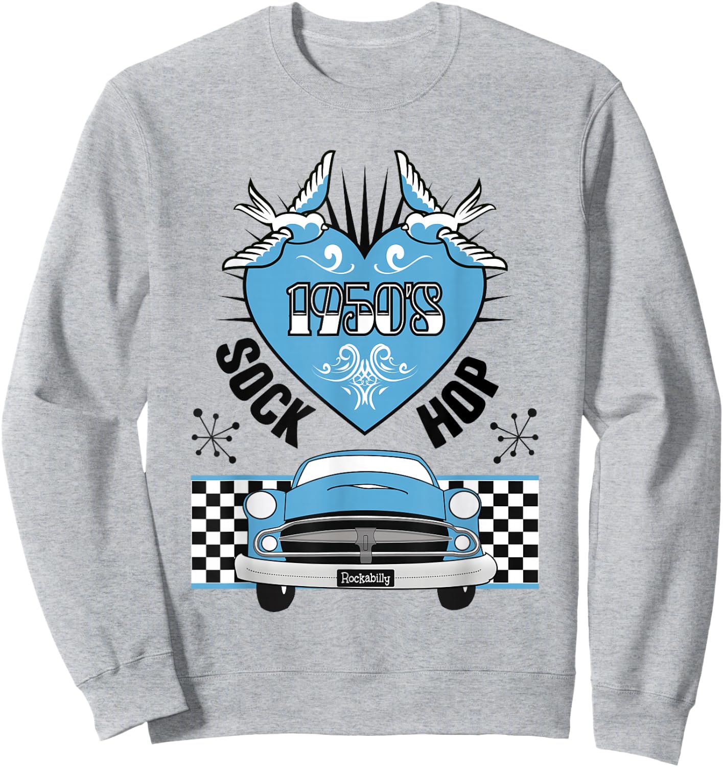 Sock Hop Costume Rockabilly 50s Greaser Retro 1950s Doo Wop Sweatshirt - Sweatshirt | Ash