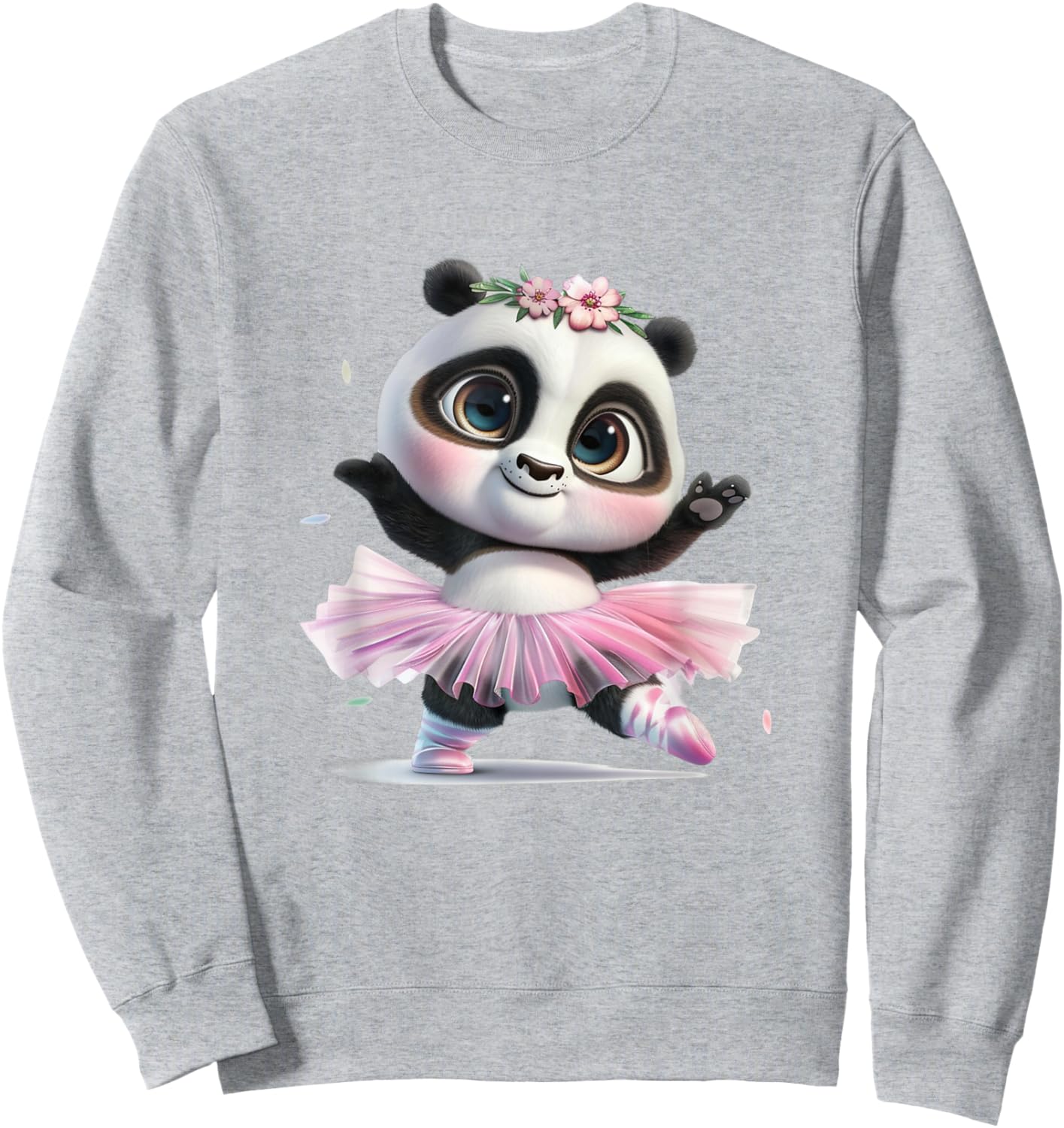 A Cute Panda Dancing Ballet In A Pink Dress Sweatshirt - Sweatshirt | Ash