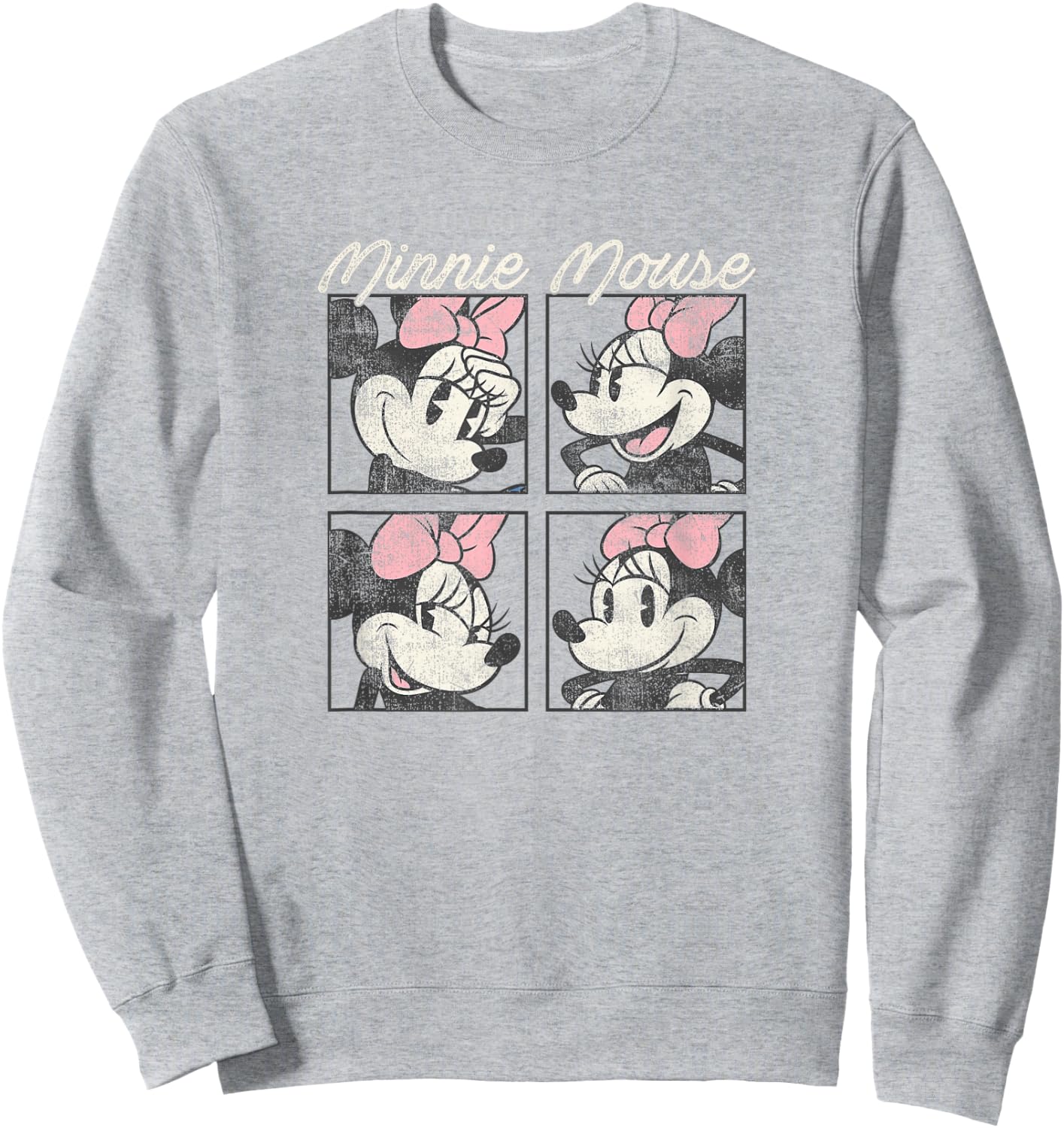 Disney Mickey And Friends Minnie Mouse Vintage Box Up Sweatshirt - Sweatshirt | Ash