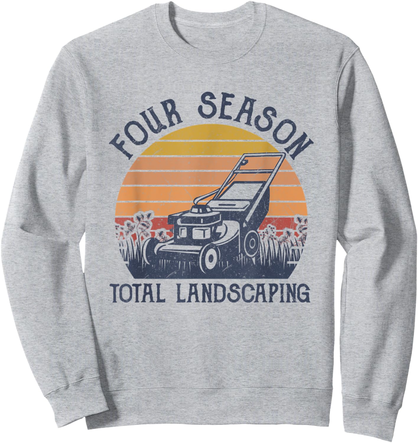 Four Season Total Landscaping Vintage Sunset Graphic Novelty Sweatshirt - Sweatshirt | Ash