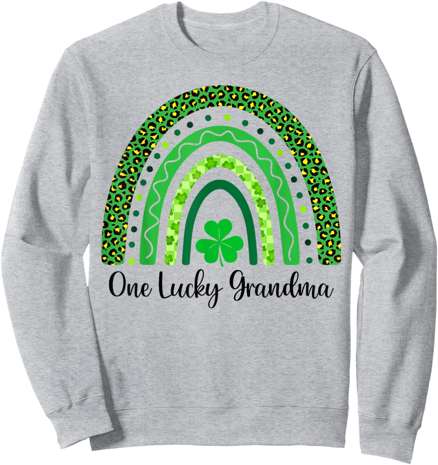 One Lucky Grandma St Patrick’s Day Rainbow Shamrock Irish Sweatshirt - Sweatshirt | Ash