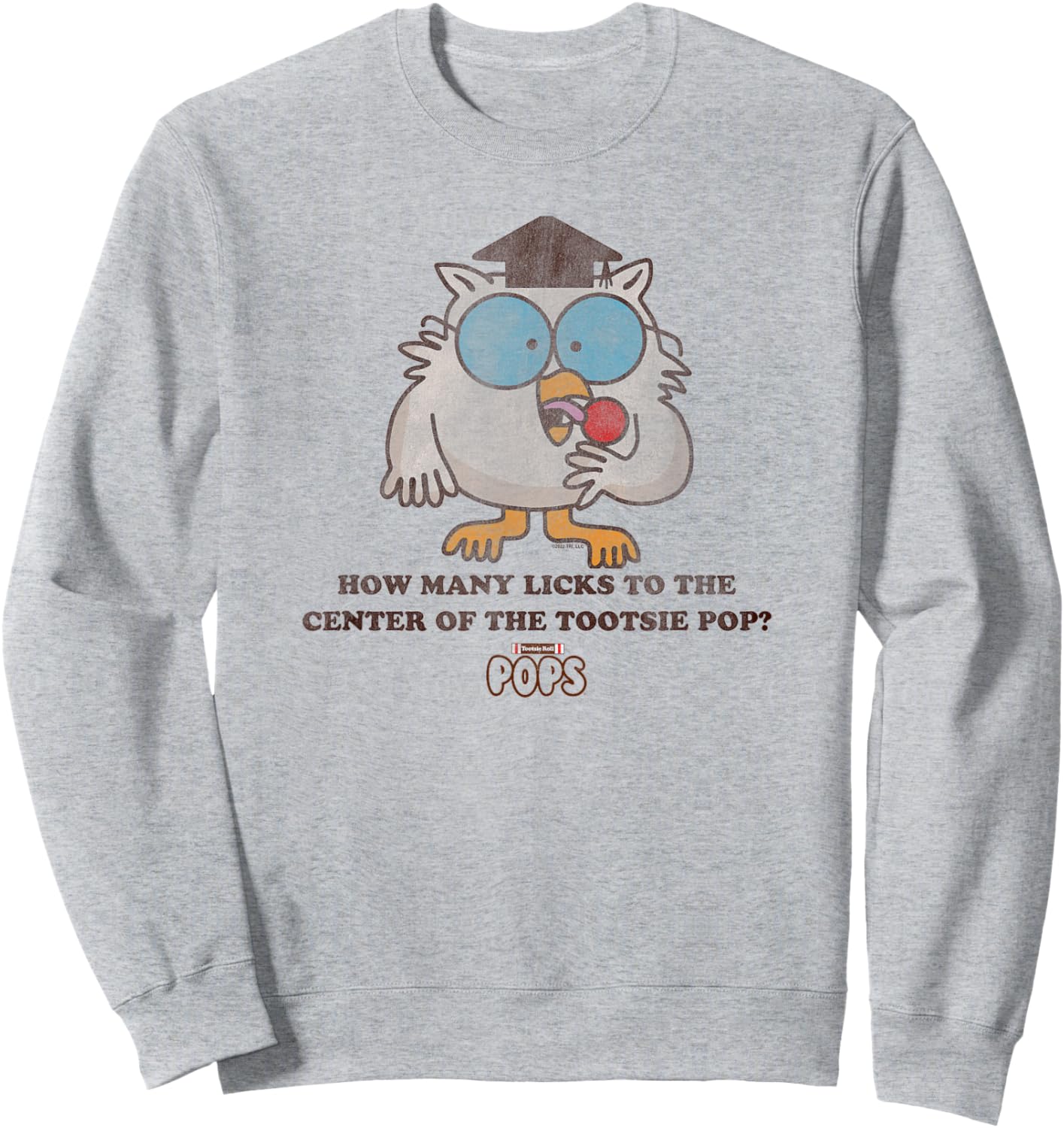 Tootsie Roll Pop Owl How Many Licks To The Center Sweatshirt - Sweatshirt | Ash