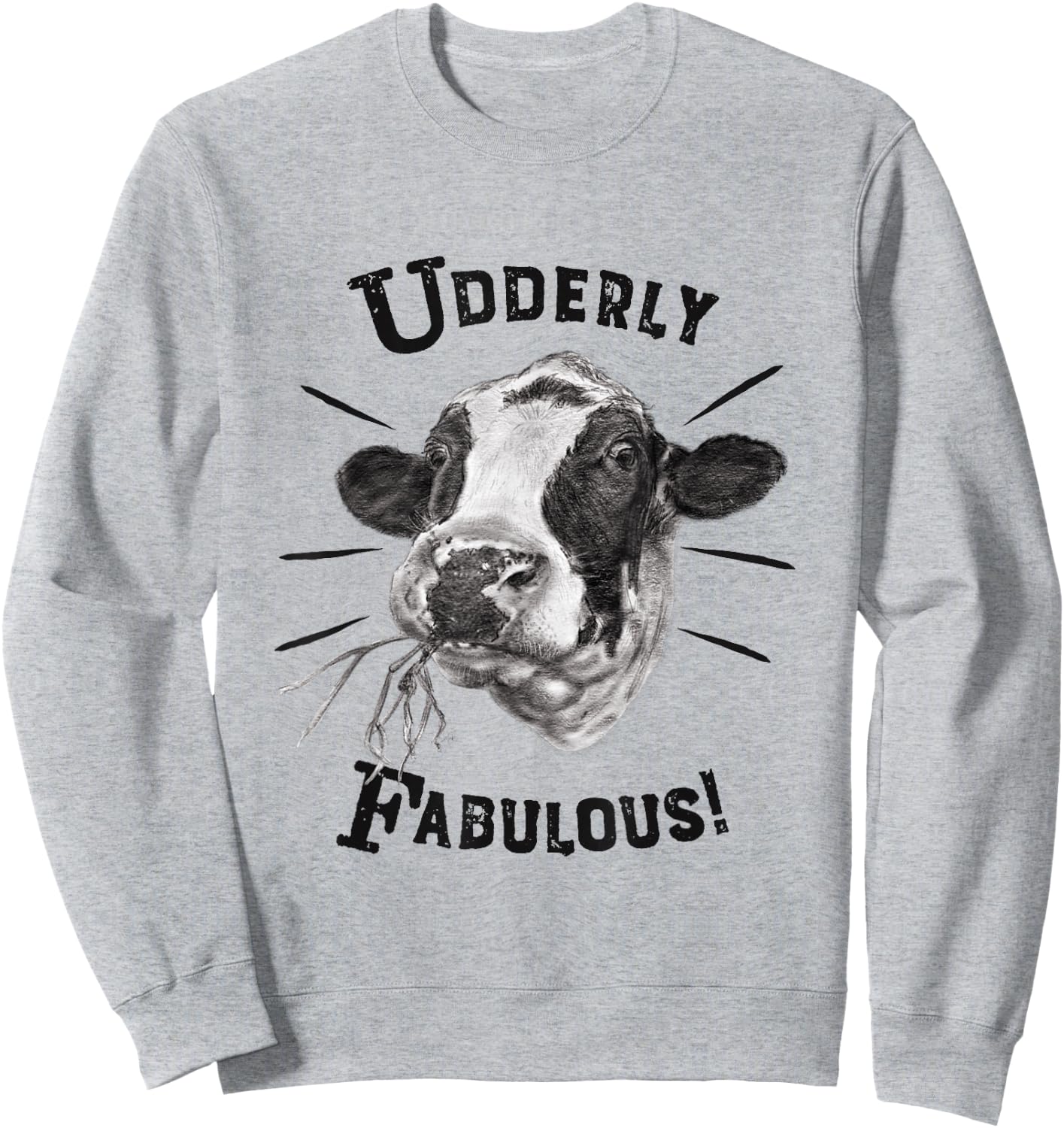 Funny Pun Utterly Fabulous Holstein Cow Sweatshirt - Sweatshirt | Ash