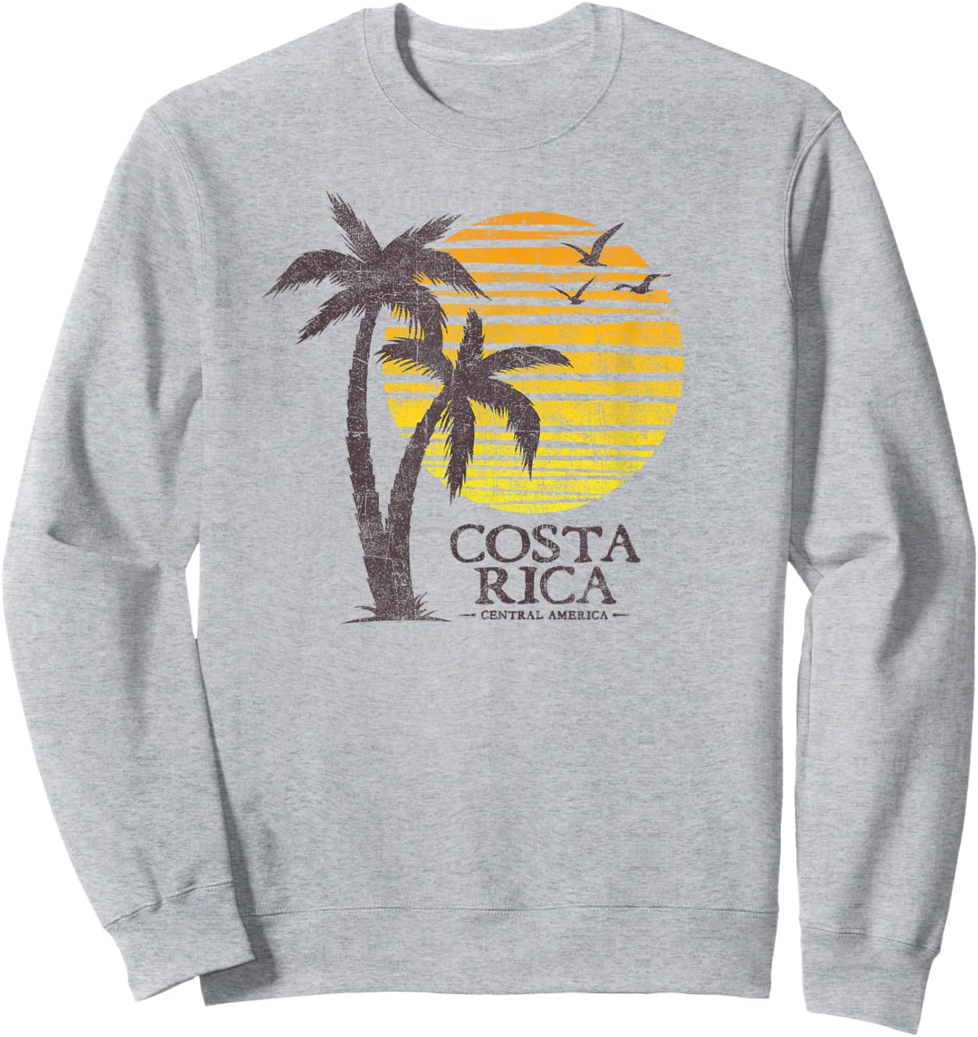 Vintage Costa Rica Souvenir Beach Sunset Retro Sweatshirt - Sweatshirt | Ash