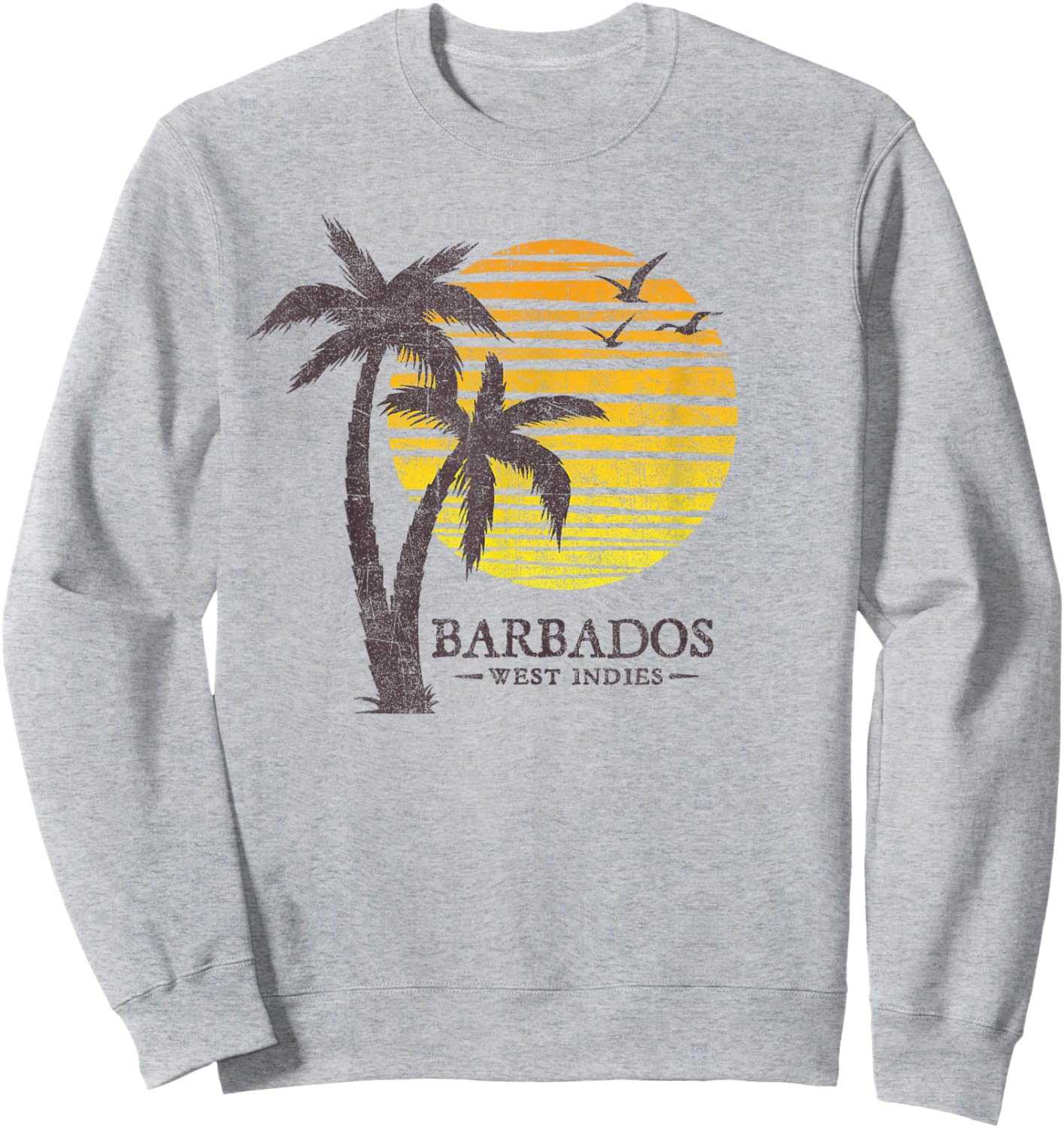 Vintage Barbados Beach Sunset Women Kids Retro Souvenir Sweatshirt - Sweatshirt | Ash