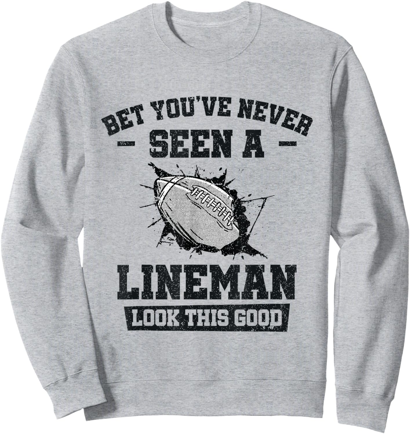 American Football Proud Lineman Football Player Sweatshirt - Sweatshirt | Ash