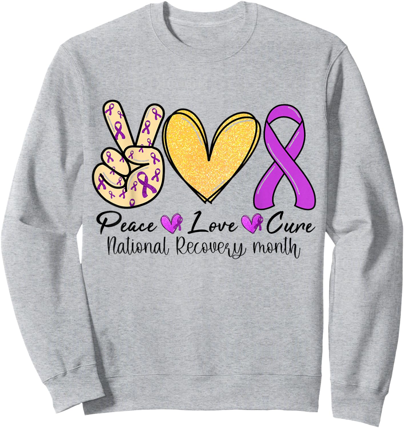 National Recovery month Warrior Addiction Recovery Awareness Sweatshirt - Sweatshirt | Ash