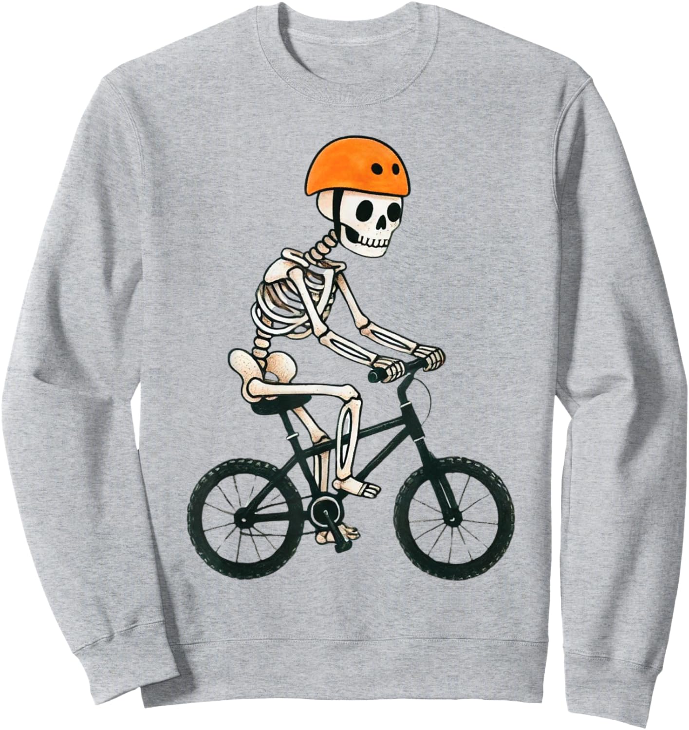 Skeleton Mountain Bike Halloween Costume Funny MTB Men Boys Sweatshirt - Sweatshirt | Ash