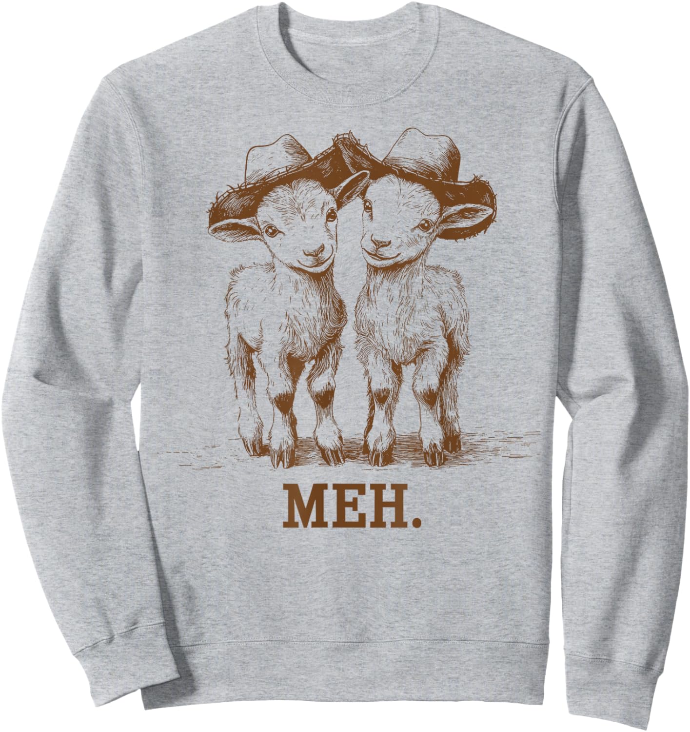 Meh Goat Meme Farm Animal Funny Farmer Animals Lover Sweatshirt - Sweatshirt | Ash