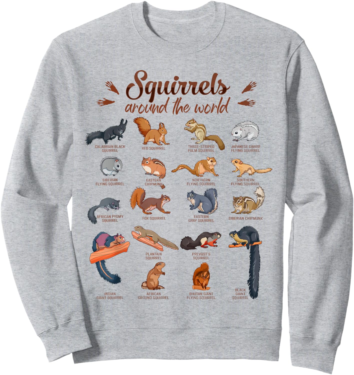 Squirrels Around the World - Squirrel Sweatshirt - Sweatshirt | Ash