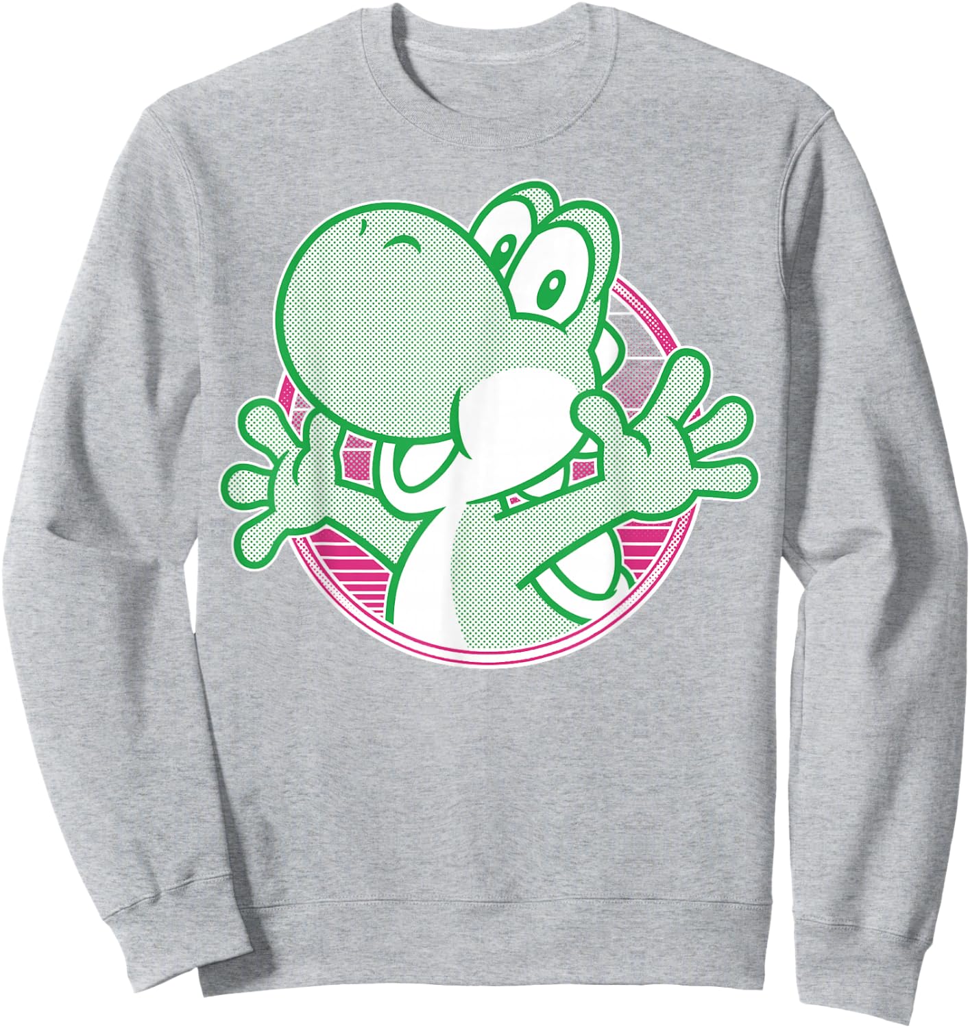 Super Mario Yoshi Neon Circle Portrait Sweatshirt - Sweatshirt | Ash