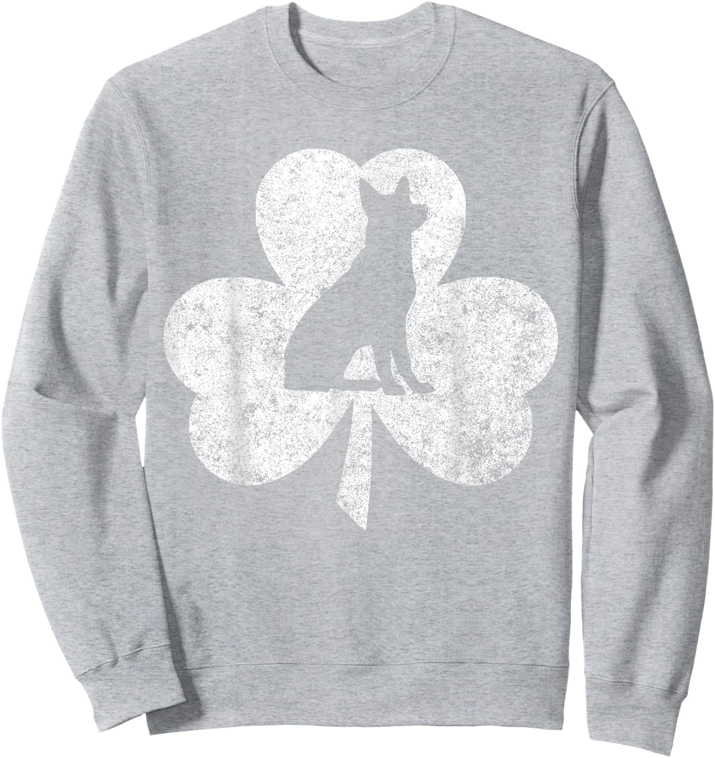 Saint Patricks Day Funny German Shepherd Irish Clover Sweatshirt - Sweatshirt | Ash