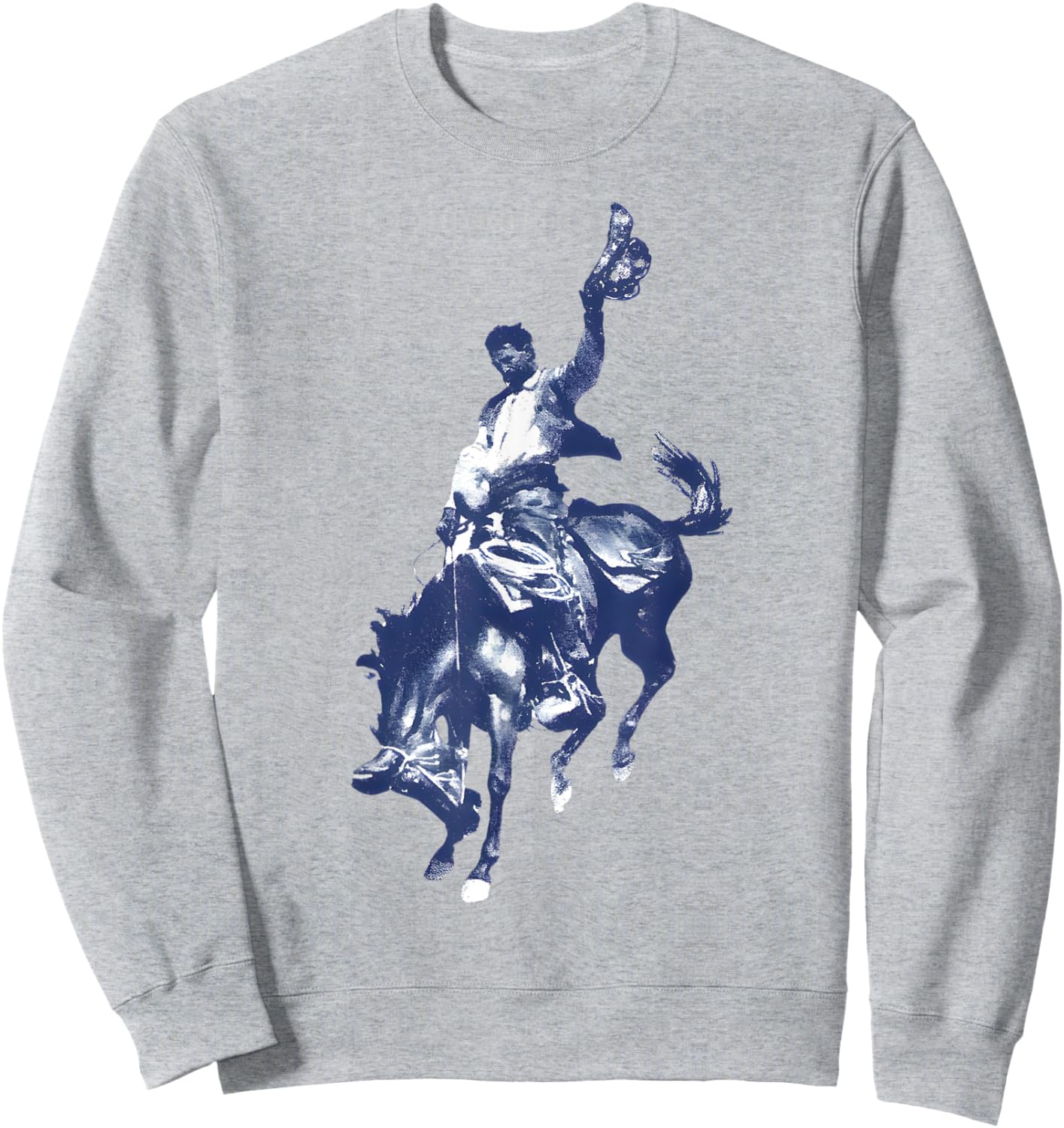 Cowboy Rodeo Horse Western Country Vintage Bronco Riding Sweatshirt - Sweatshirt | Ash