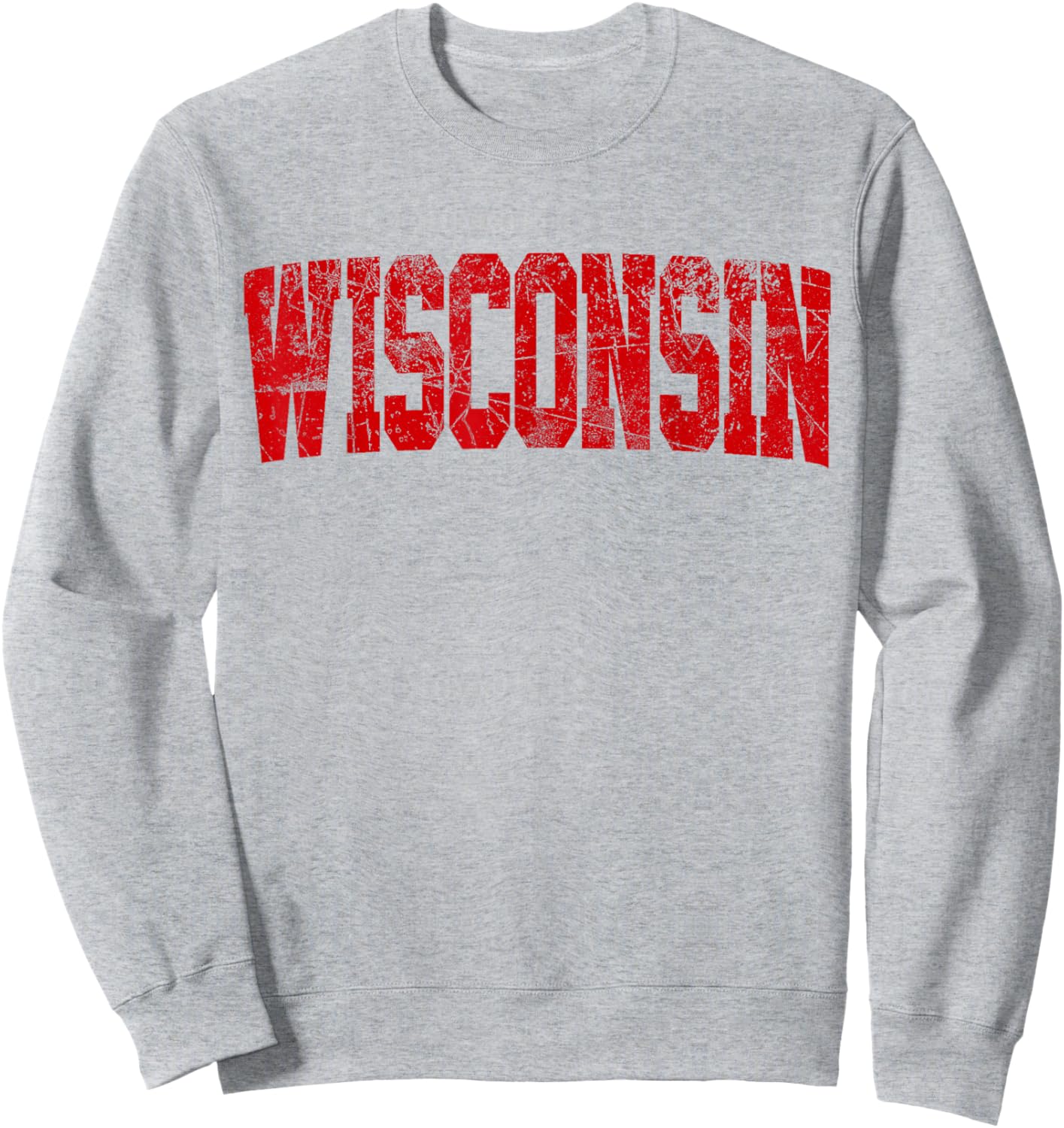 Vintage Wisconsin Wisconsin Red Retro Wisconsin Sweatshirt - Sweatshirt | Ash