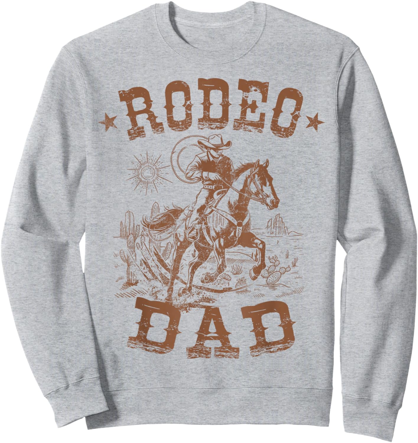 Rodeo Dad Western Cowboy Daddy Family Matching Father's Day Sweatshirt - Sweatshirt | Ash