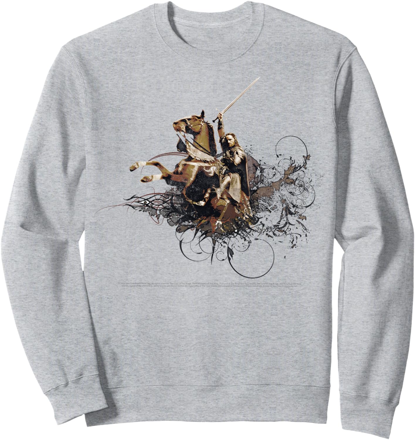 The Lord Of The Rings Aragorn Horse Portrait Sweatshirt - Sweatshirt | Ash