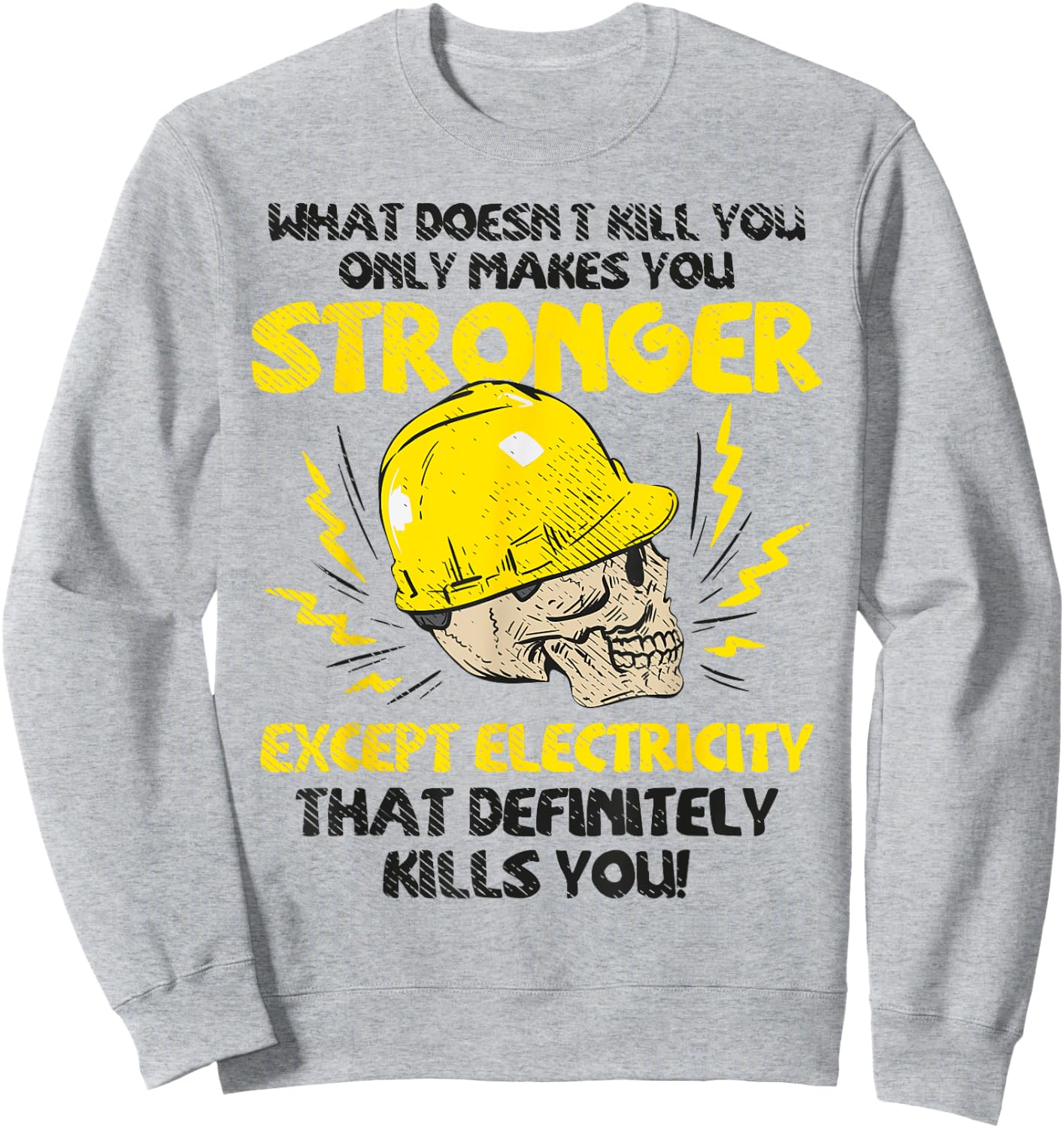 Electrician Electrical Worker Journeyman Wireman Scull Sweatshirt - Sweatshirt | Ash