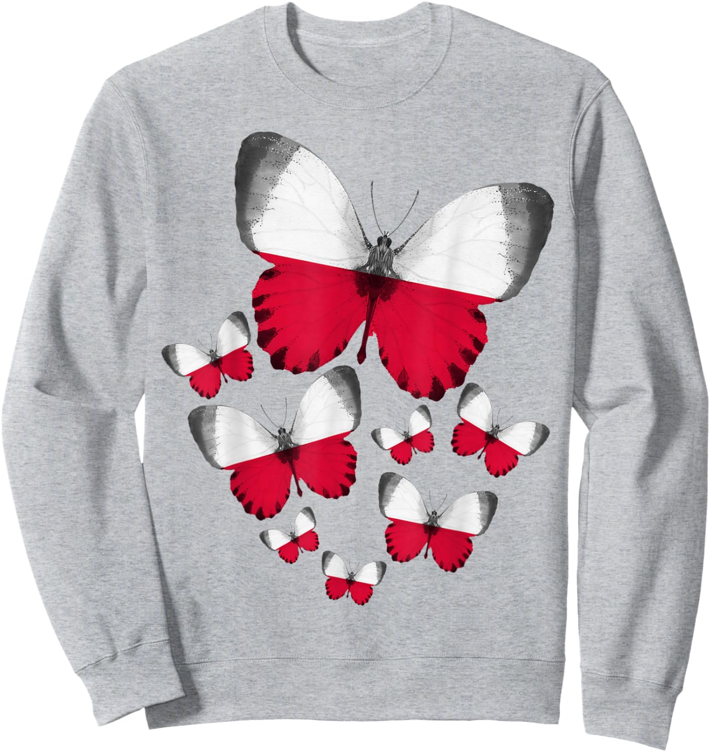 Polish Flag Outfit Ideas For Kids & Poland Polska Butterfly Sweatshirt - Sweatshirt | Ash