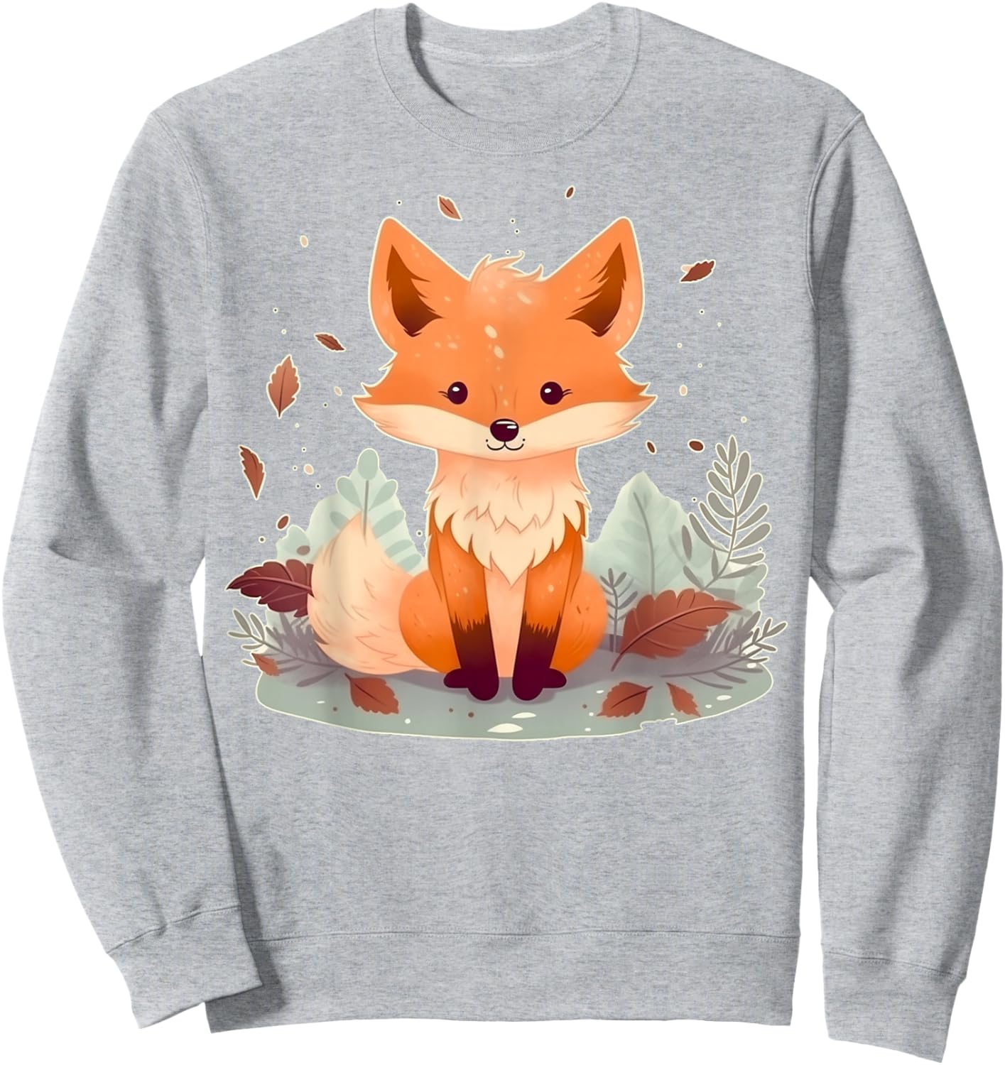 Cute Baby Fox on Fox Children and Fox Kids Sweatshirt - Sweatshirt | Ash