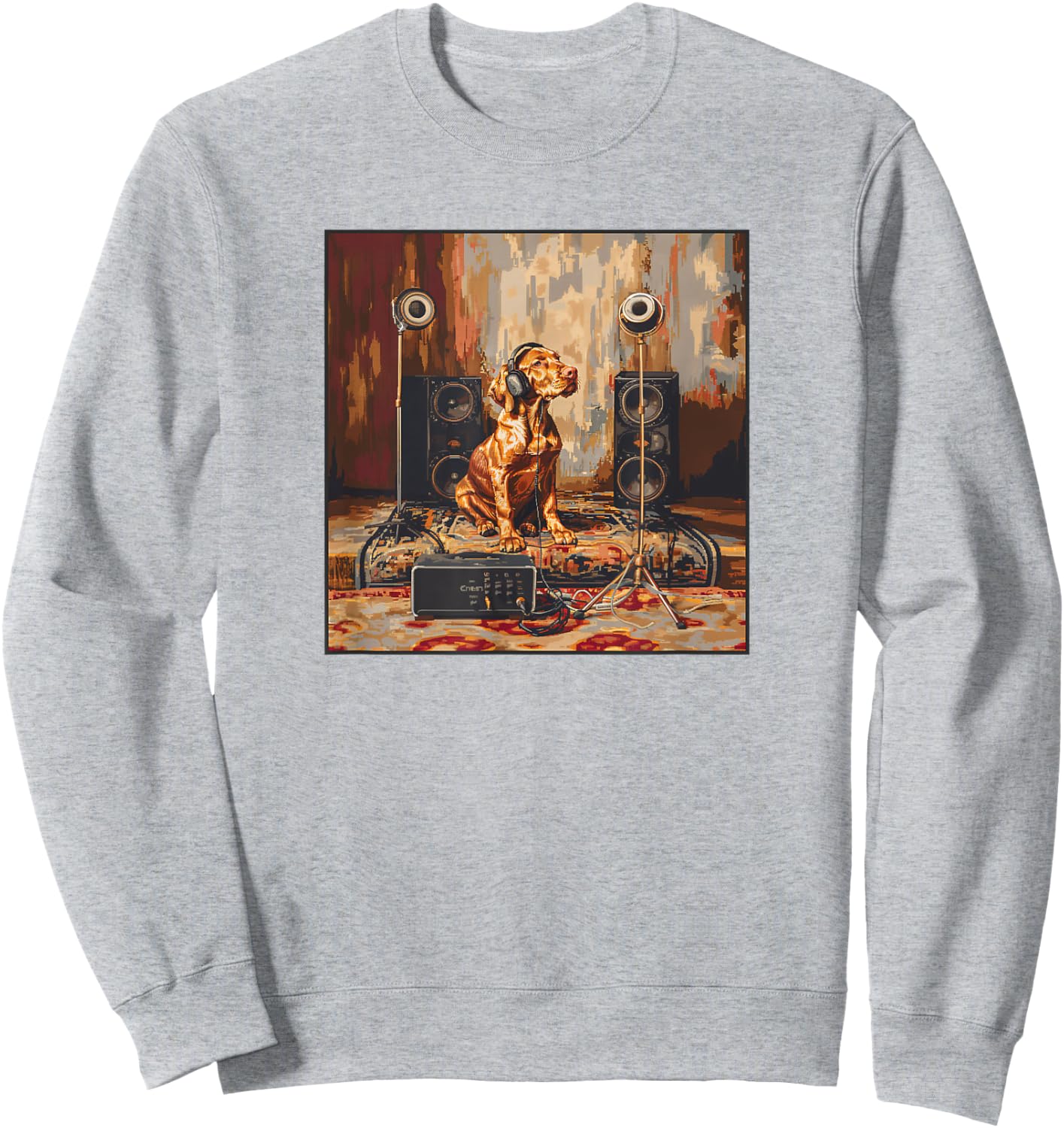 Vizsla Music Lover Painting Dog Sweatshirt - Sweatshirt | Ash