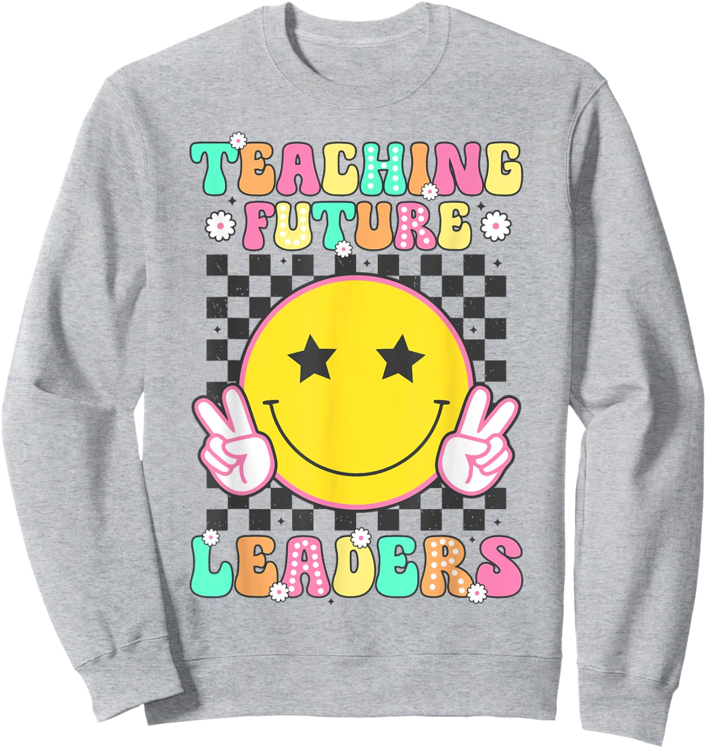 Groovy Teacher Retro Teaching Future Leaders Back To School Women Kids Sweatshirt - Sweatshirt | Ash