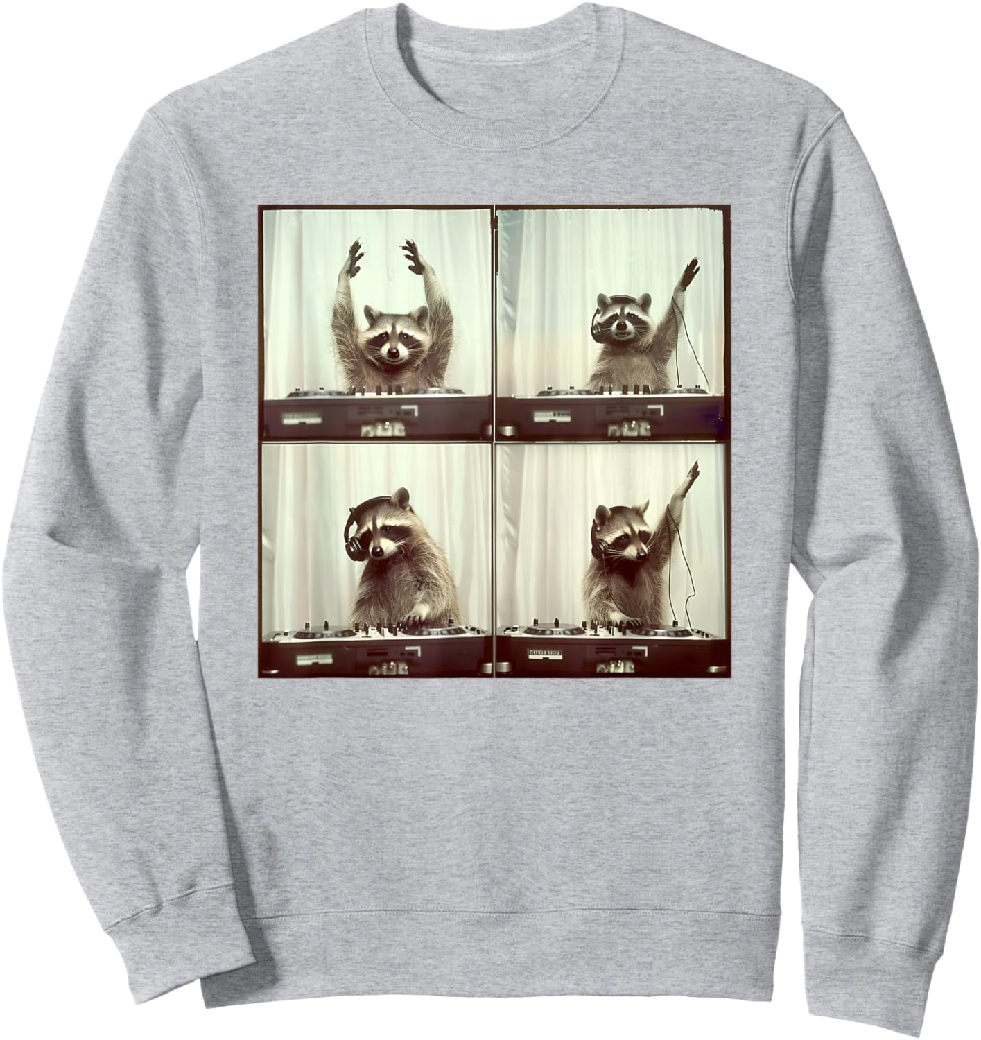Funny Raccoon Party Sweatshirt - Sweatshirt | Ash