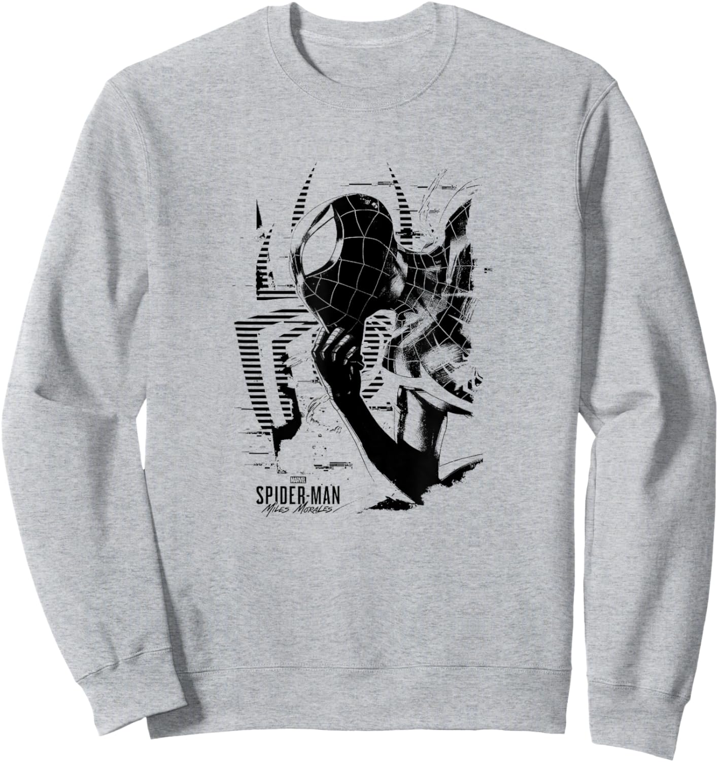 Marvel Spider-Man: Miles Morales Black & White Portrait Sweatshirt - Sweatshirt | Ash