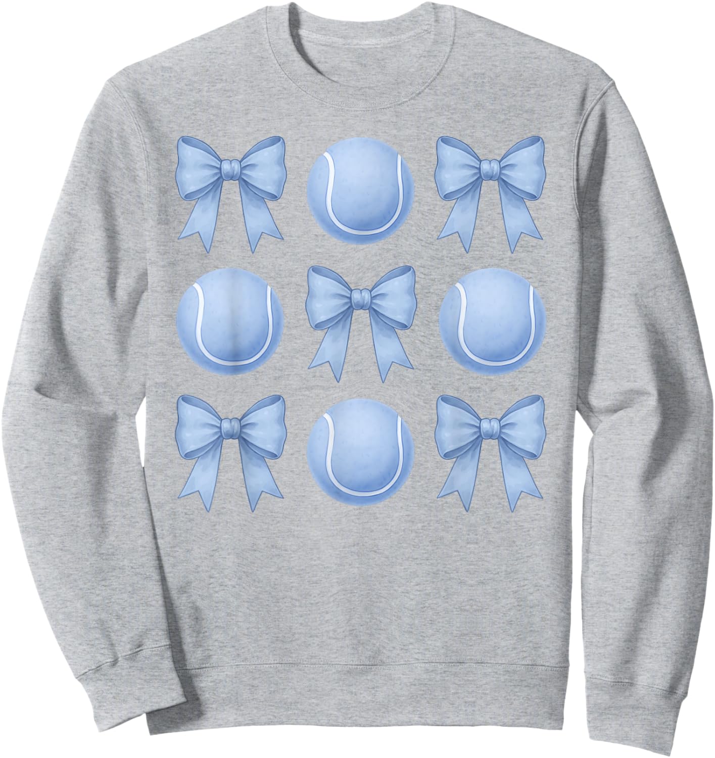 Tennis Coquette Toile Blue Bow Cute Girls Tennis Sweatshirt - Sweatshirt | Ash