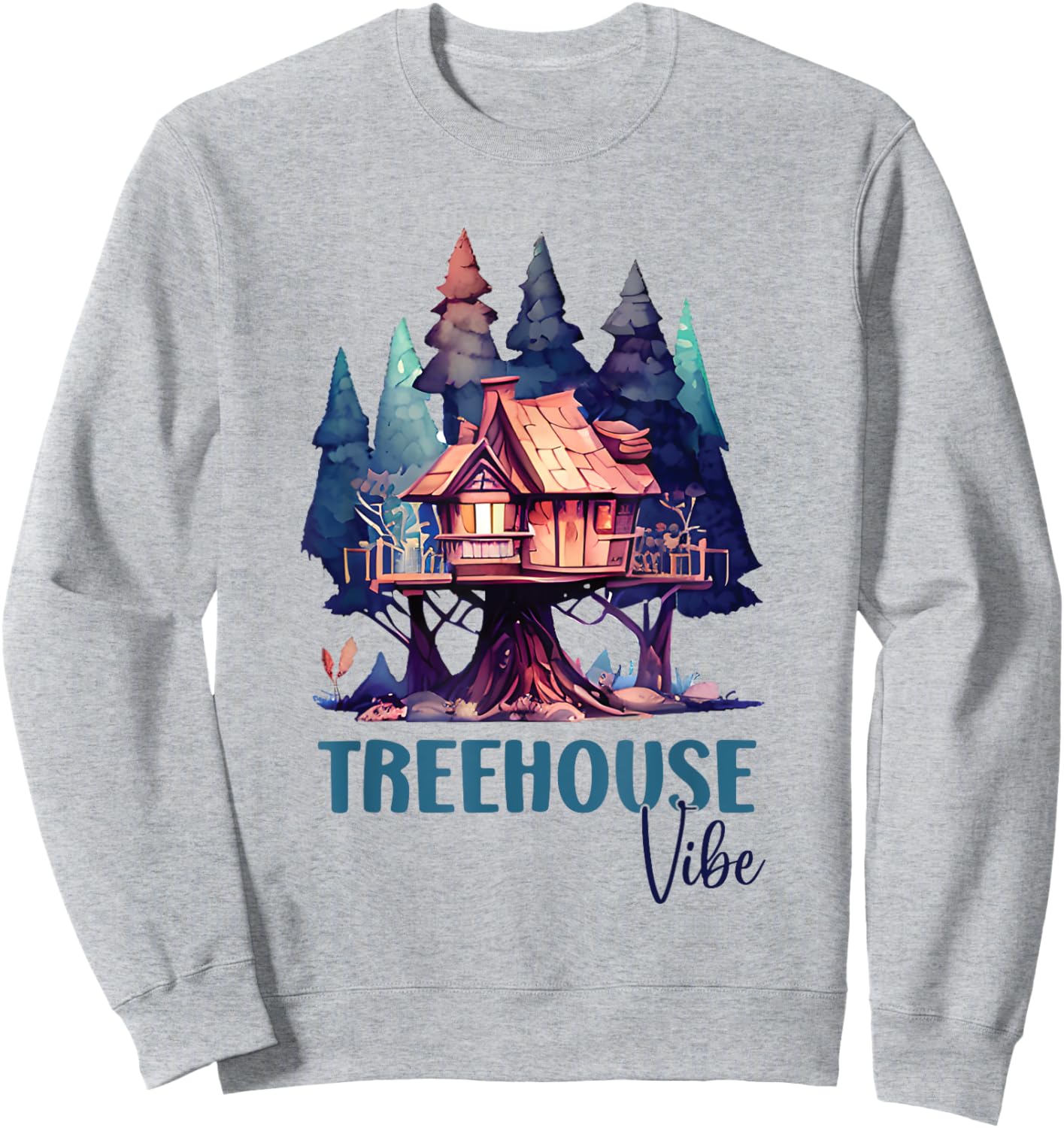 Treehouse Vibe Trees Outdoors Playhouse Sweatshirt - Sweatshirt | Ash