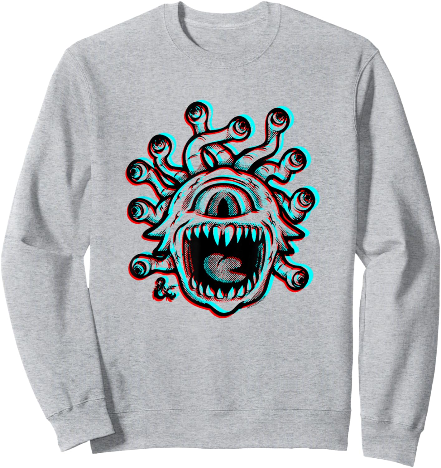 Dungeons & Dragons 50th Anniversary 3D Outline Beholder Sweatshirt - Sweatshirt | Ash