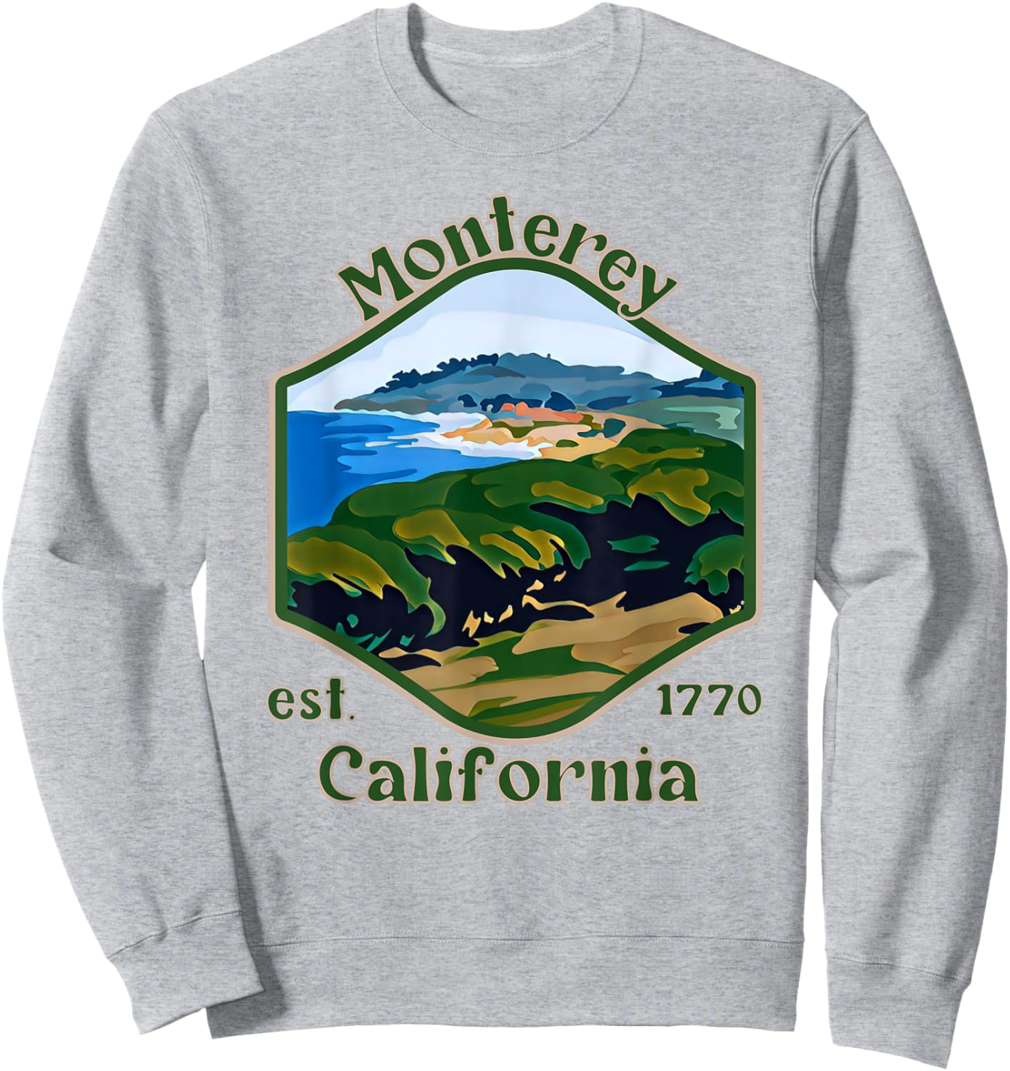 Monterey California Painting Sweatshirt - Sweatshirt | Ash
