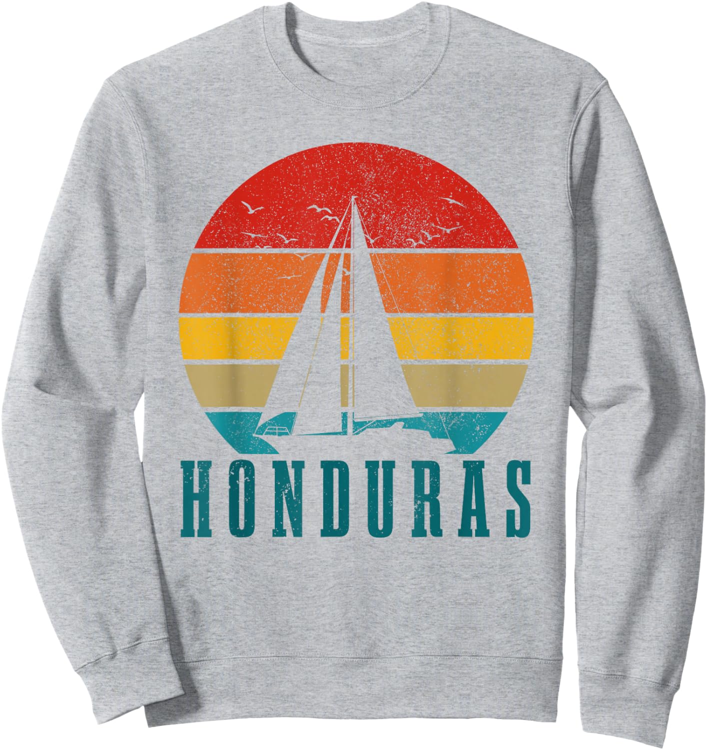 Honduras Vintage Sailing Boat Sailor Souvenir Sweatshirt - Sweatshirt | Ash