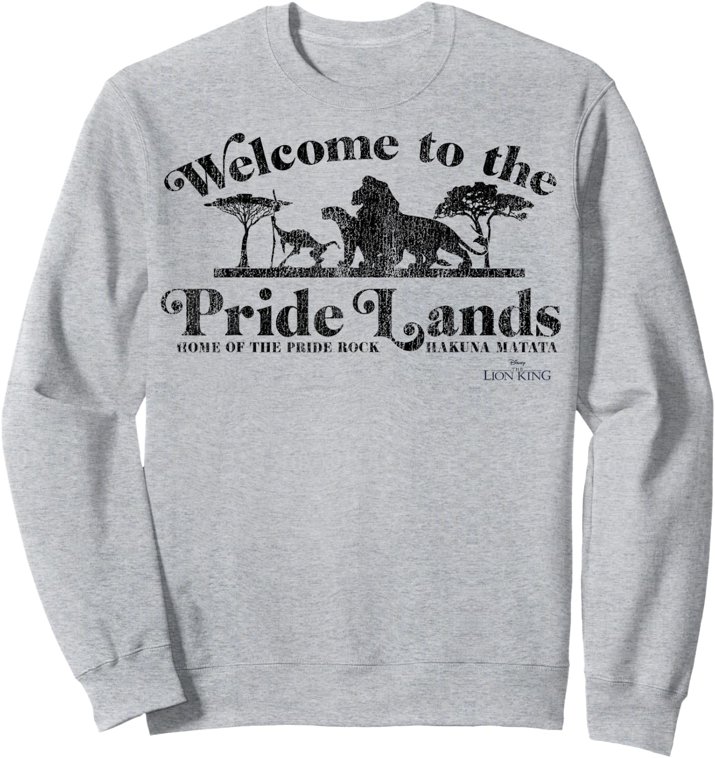 Disney The Lion King Welcome To The Pride Lands Silhouette Sweatshirt - Sweatshirt | Ash
