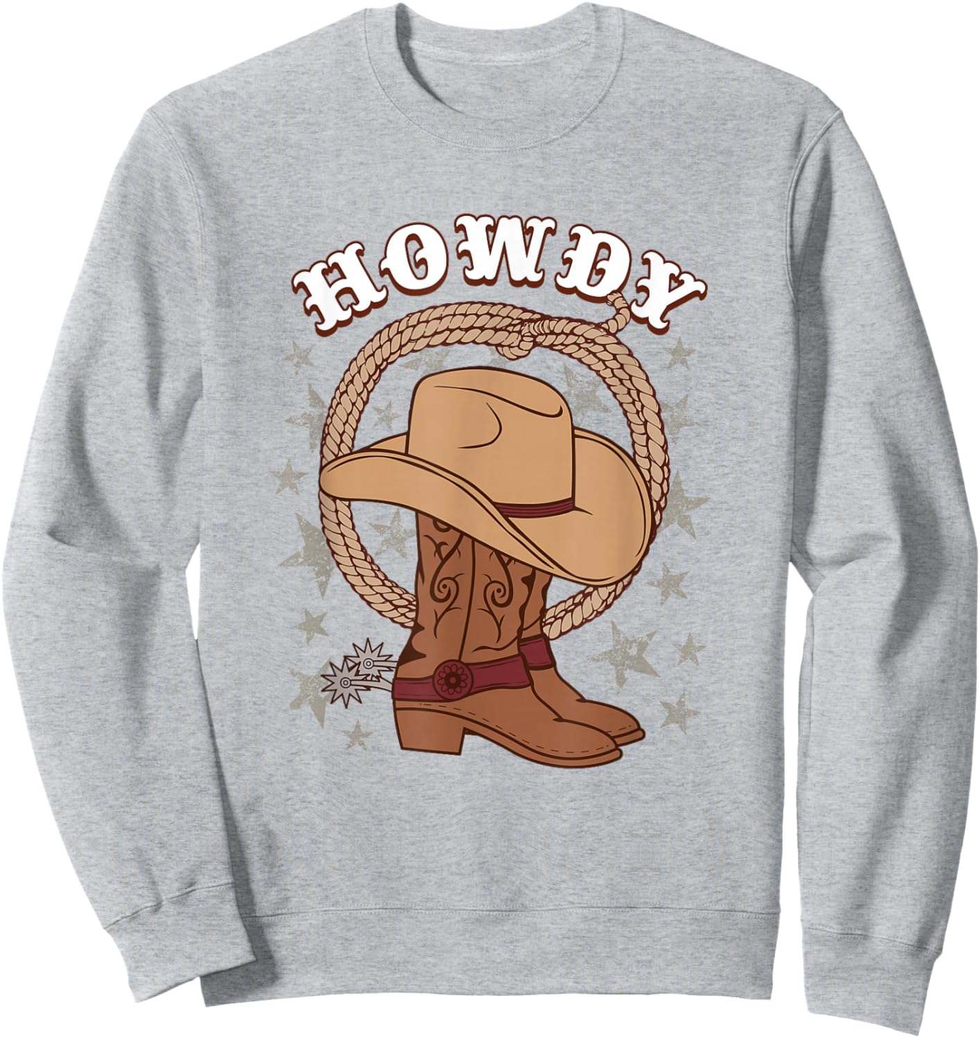 American Western Howdy Gear for Cowboys & Cowgirls Howdy Funny Cowboy Boots Hat Texas Rodeo Country Western Sweatshirt - Sweatshirt | Ash