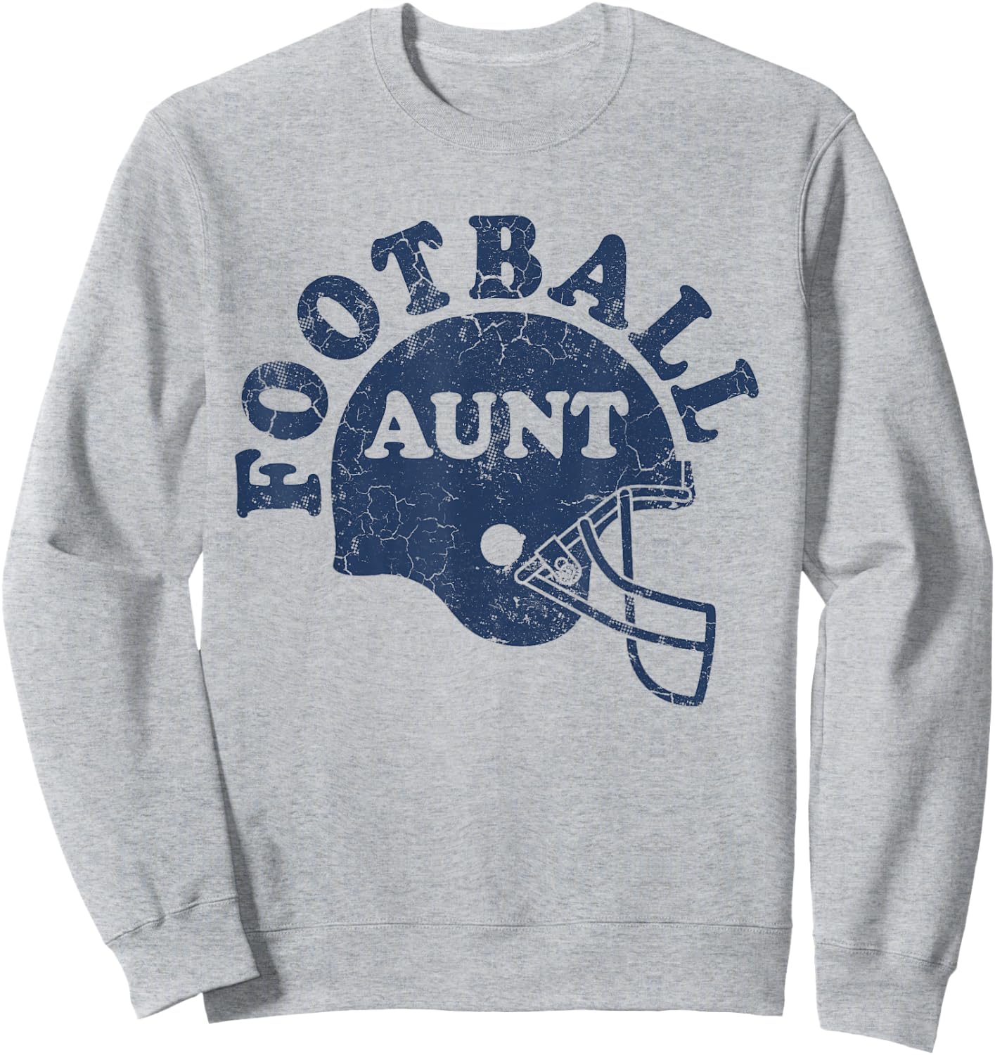 Football Aunt Blue Helmet Game Day Auntie Sweatshirt - Sweatshirt | Ash