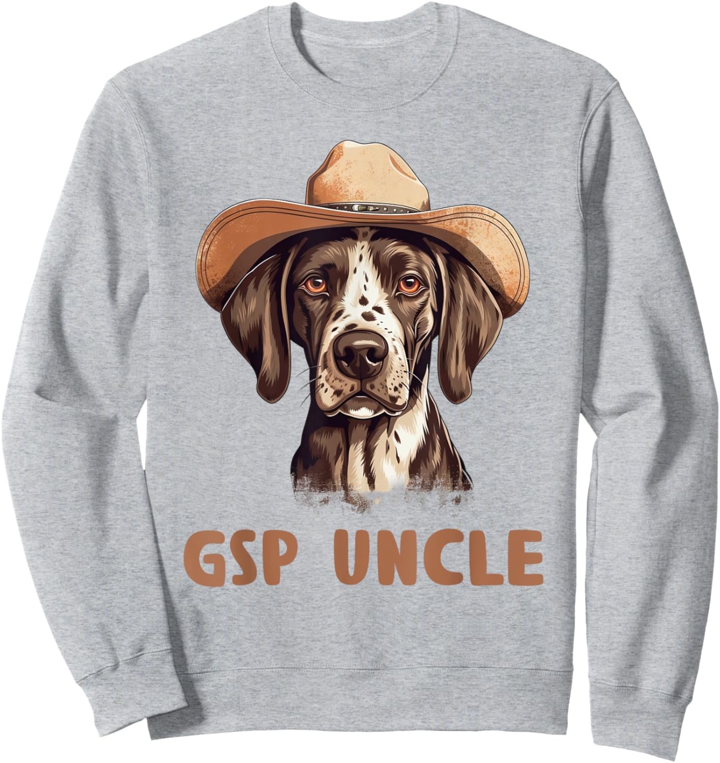 Cute GSP Uncle Dog Lover Gift German Shorthaired Pointer Sweatshirt - Sweatshirt | Ash