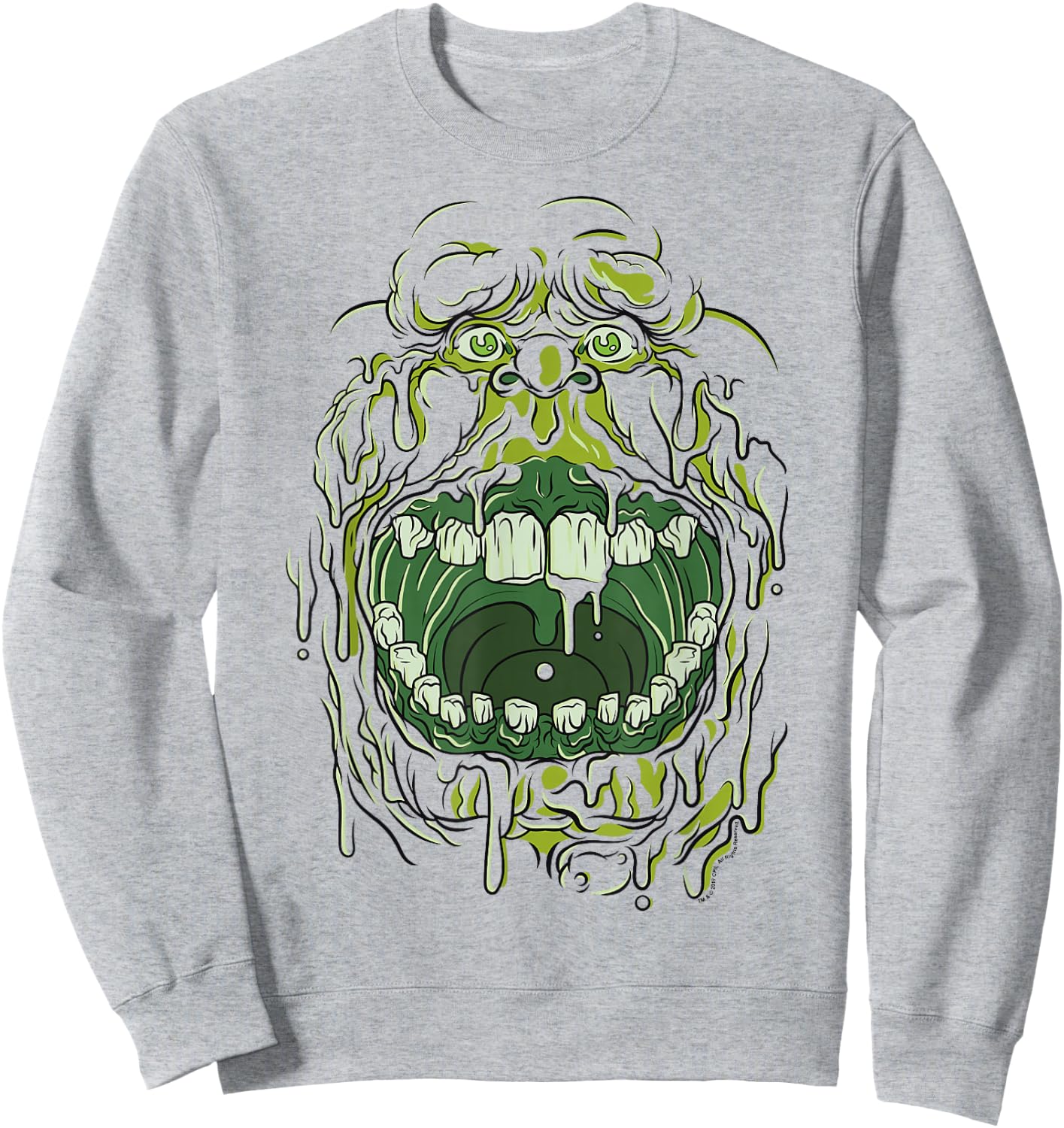 Ghostbusters Slimer Face Halloween Costume Graphic Sweatshirt - Sweatshirt | Ash