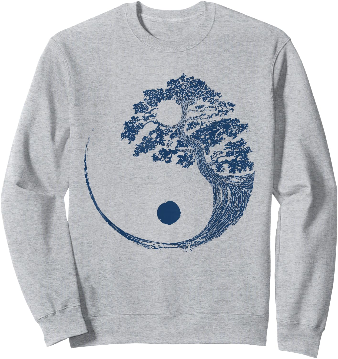 Yin Yang Blue Bonsai Tree Japanese Buddhist Zen Gift Sweatshirt - Sweatshirt | Ash
