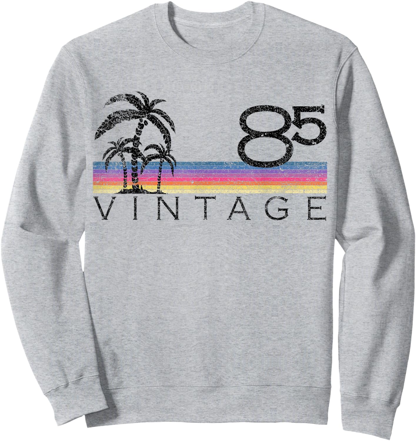 Vintage Surfing 1985 Pacific Ocean Sunset 40th Birthday Gift Sweatshirt - Sweatshirt | Ash