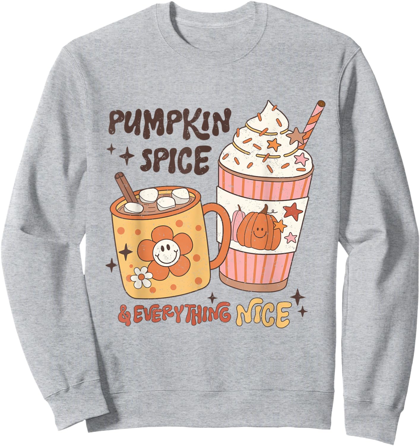 Fall coffee pumpkin spice latte iced warm cozy autumn orange Sweatshirt - Sweatshirt | Ash
