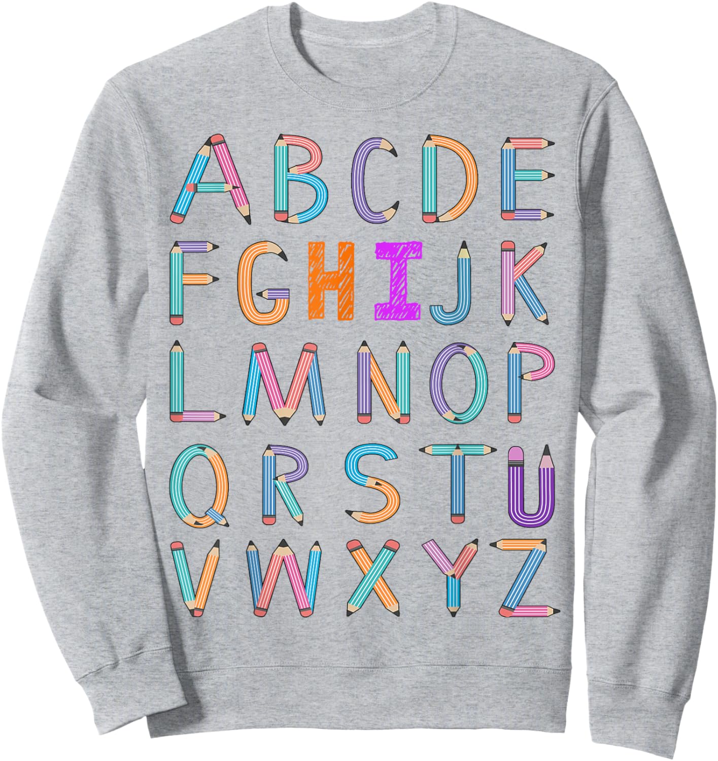 back to school Kindergarten Alphabet ABC Teacher Women kids Sweatshirt - Sweatshirt | Ash