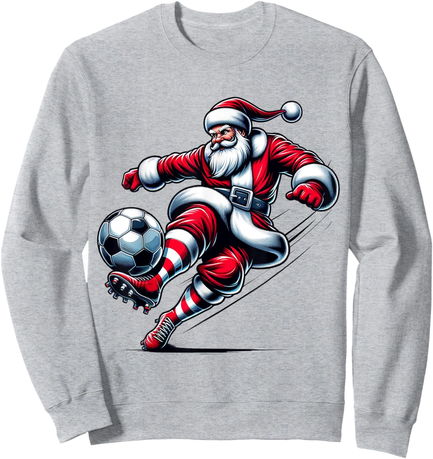 Santa Plays Soccer Christmas Sports Women Men Kids Sweatshirt - Sweatshirt | Ash