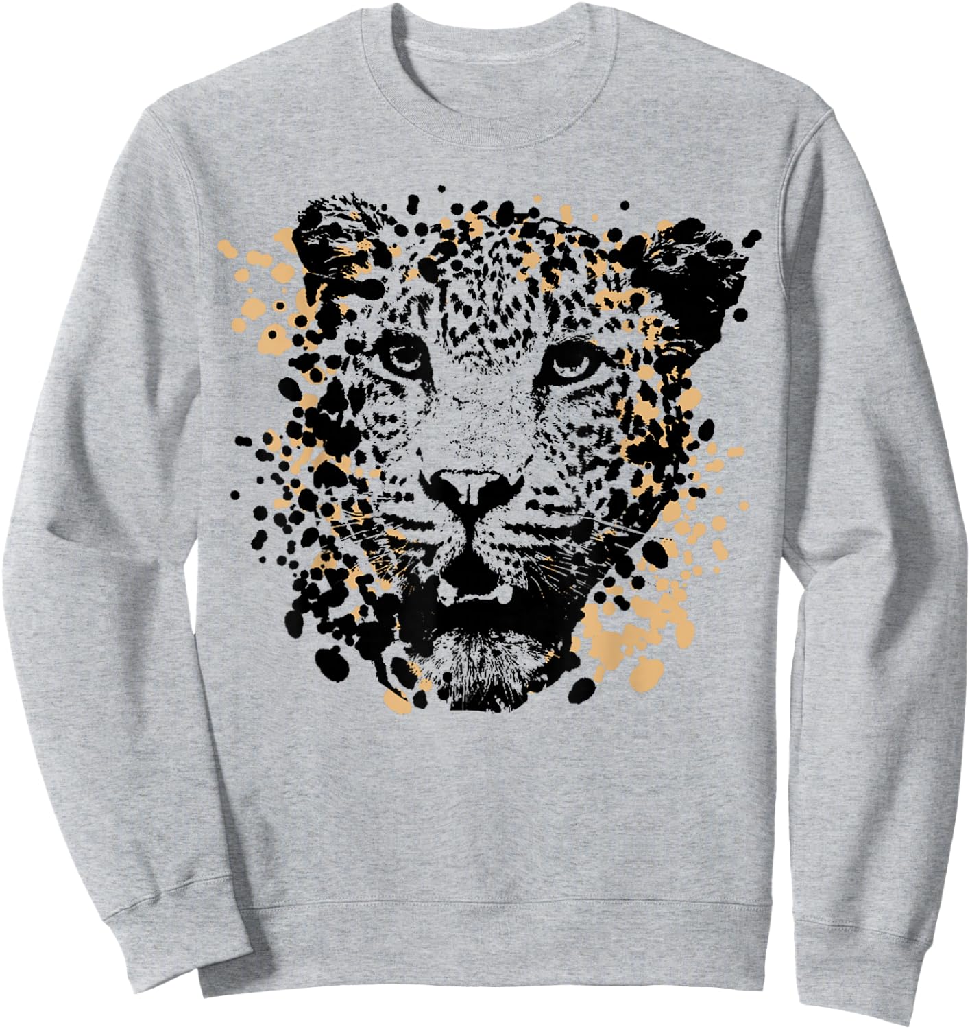 Vintage Splash Art Jaguar Animal Sweatshirt - Sweatshirt | Ash