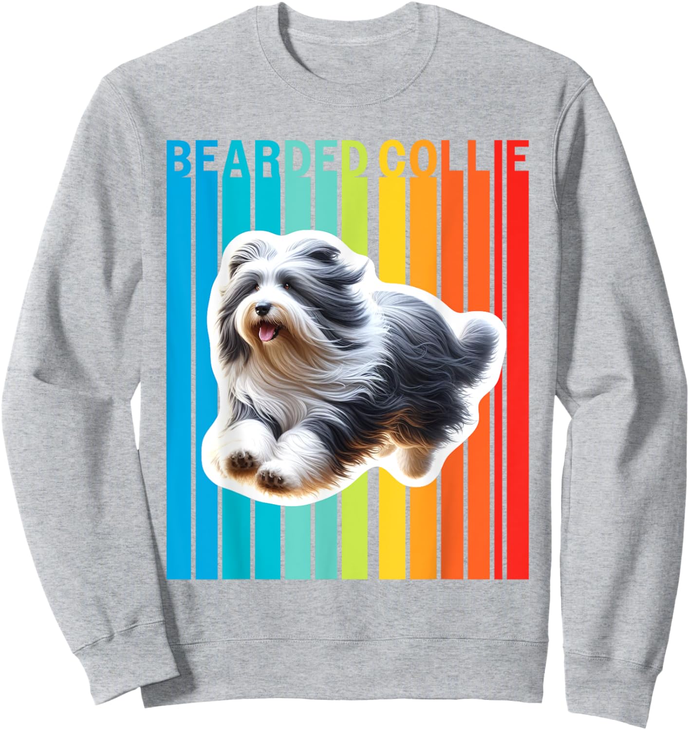 Colorful Bearded Collie Sweatshirt - Sweatshirt | Ash