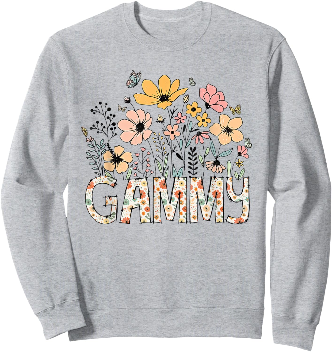 Gammy Wildflower Cute Floral Mother's Day For Grandma Women Sweatshirt - Sweatshirt | Ash
