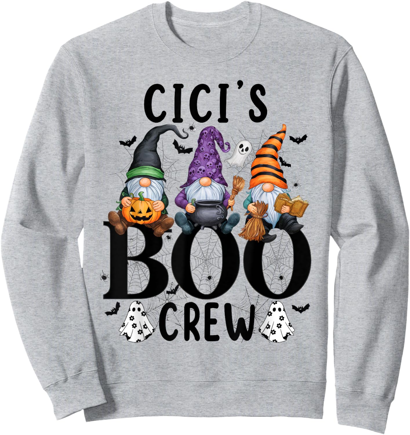 Gnome Cici's Boo Crew , Shirt for Grandma Mom Sweatshirt - Sweatshirt | Ash