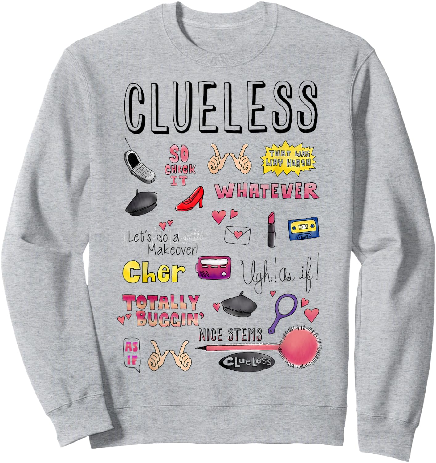 Clueless Icon Doodles Sweatshirt - Sweatshirt | Ash